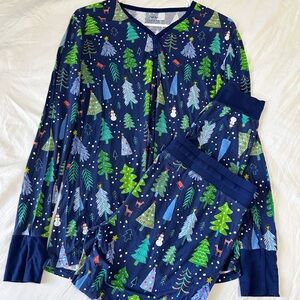 Little Sleepies Blue Forest Print Pajama Set